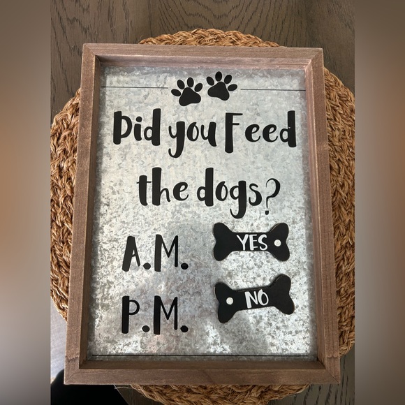 Wood Pet "Did You Feed The Dog" Wall Magnet Sign" 8x11 - Picture 3 of 4
